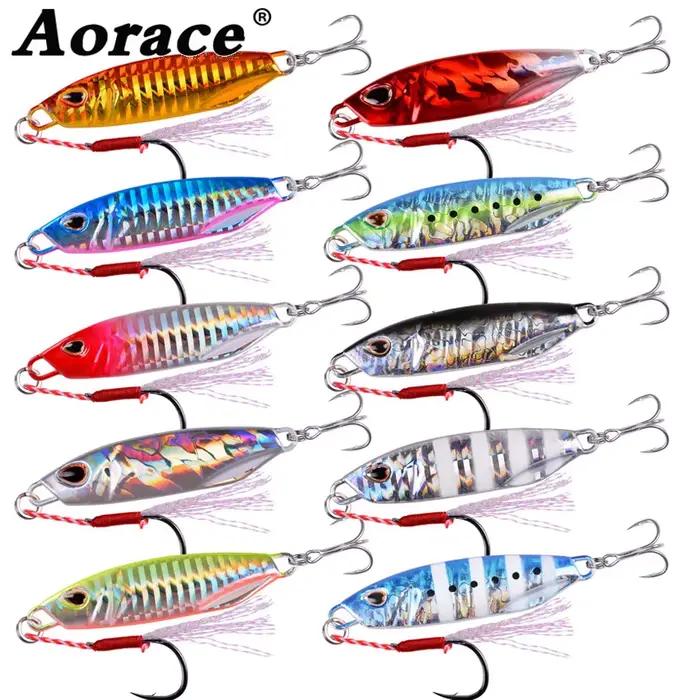 Lot de 10 leurres métal japonais casting 10g-40g pour pêche en bateau et trolling truite bar