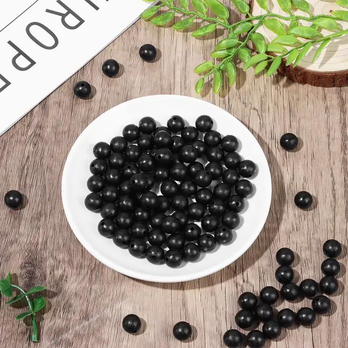 Perles flottantes plastique noir souples et dures 3mm à 12mm pour montage ligne pêche leurres appâts