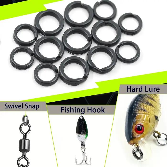 Anneaux ouverts pêche 50 à 200 pièces - Connecteurs inox 15-55kg pour leurres et accessoires