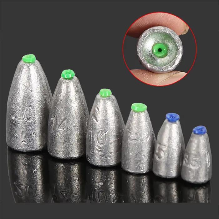 Plombs de pêche 10 pièces 2g à 20g - Sinkers bullet pour tous types de pêche - Accessoires pêche