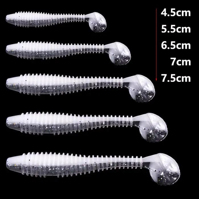 Leurres souples WALK FISH 10Pcs T-tail bicolores pour perche et poisson mandarin - appâts efficaces