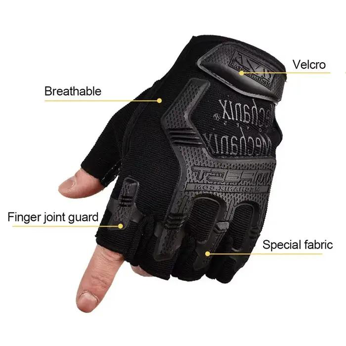 Moufles tactiques coupe-vent entraînement hiver écran tactile tir vélo demi-doigt équipement sécurité