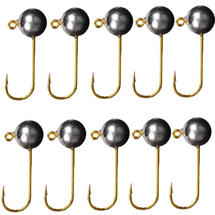 Micro têtes plombées pêche 10 pièces 1g-5g pour leurres souples et pêche glace - Hameçons miniatures