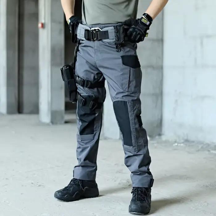 Pantalon cargo tactique imperméable pour pêche - Randonnée pêche résistant multi-poches