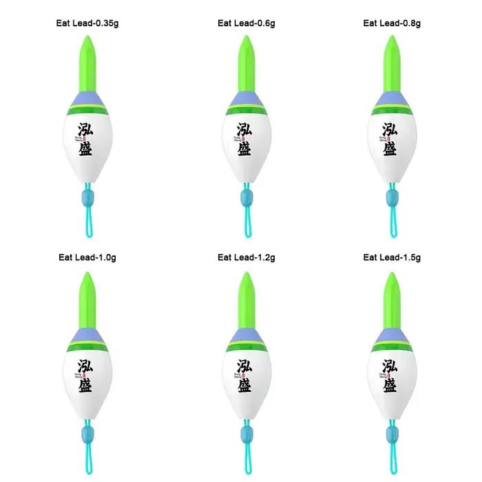 Flotteur coulissant LED pour pêche nocturne avec indicateur lumineux vert/rouge et tube dérivant