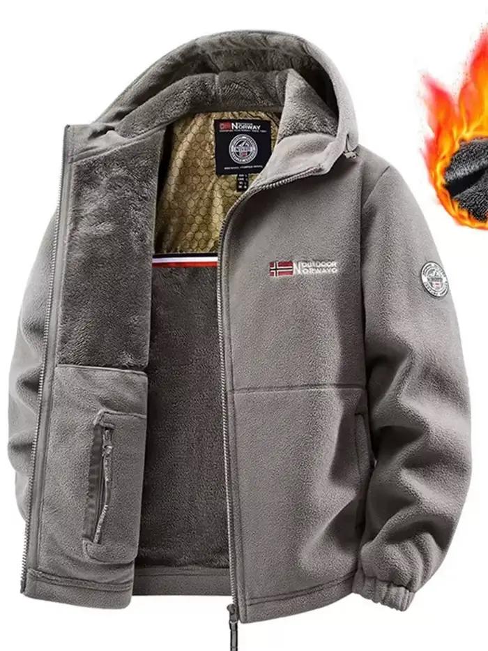Veste laine mouton pêche hiver - Vêtement chaud rétro pour pêche traditionnelle