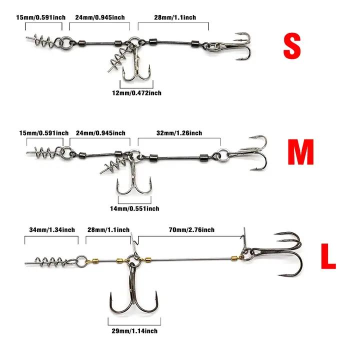 Montage Pike Stinger Rig MNFT avec hameçons triples et plombs réglables pour swimbaits pêche brochet