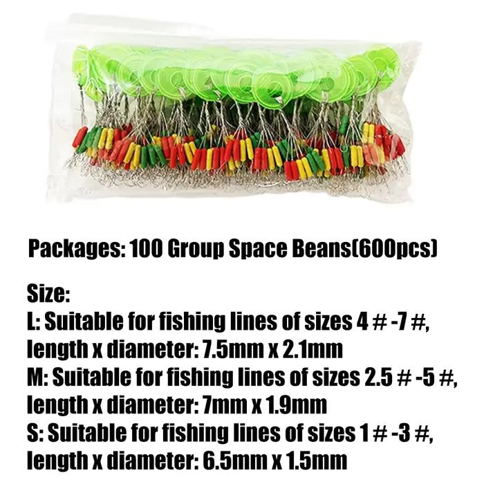 600pcs espaceurs flotteur pêche en 100 groupes - accessoires équipement carpe arrêts ligne