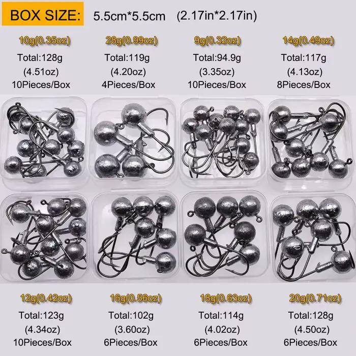 Têtes plombées MrLurion 1-20g - Plombs ronds pour leurres souples et pêche verticale jigging