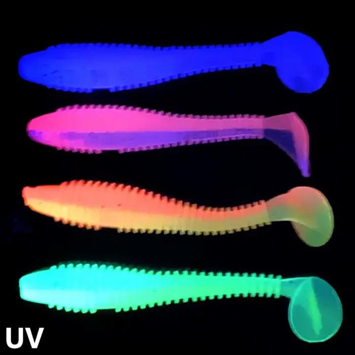 Leurres souples WALK FISH 10Pcs T-tail bicolores pour perche et poisson mandarin - appâts efficaces