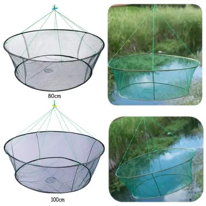 Filet pliant à grande ouverture 80-100cm pour crevettes et anguilles - Piège à appâts pour pêche en eau douce