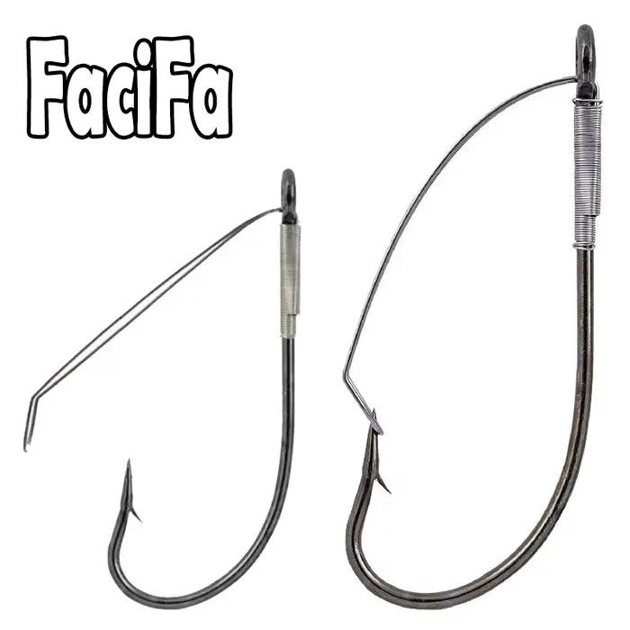 20 hameçons sans herbe barbelés pour Wacky Rig - Tailles 6 à 5/0 acier haute teneur