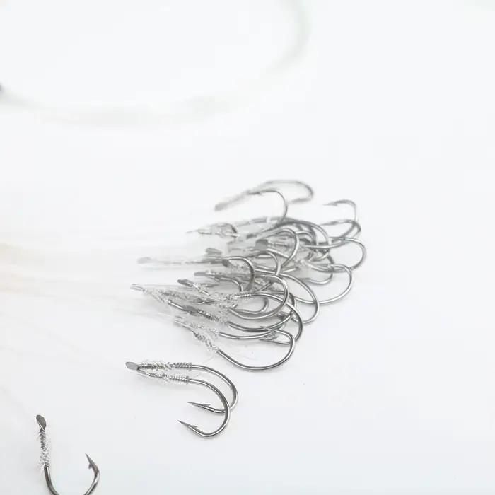 Hameçons jig head 20/26 pièces avec ligne attachée - Acier carbone pour pêche en mer