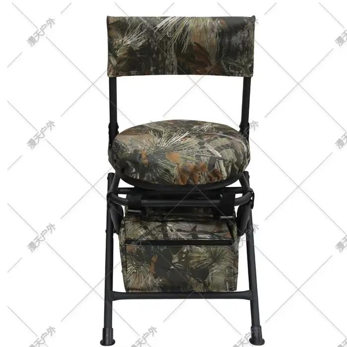 Tabouret de pêche camouflage rotatif à 360° pliable pour chasse camping et sports outdoor