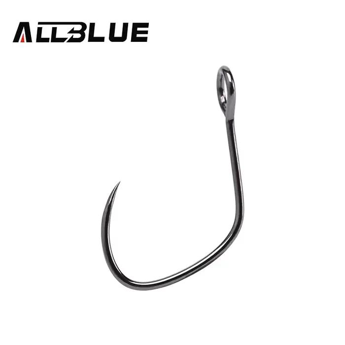 Hameçon truite sans ardillon 10# 8# BLUX anti-corrosion forgé - Lot de 10 hameçons pêche verticale