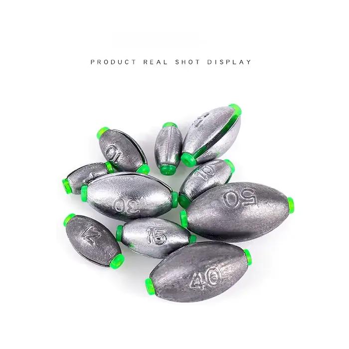 Plombs olive avec tube plastique 2g-50g - Plombs ouverts écailles pour pêche mer changement rapide
