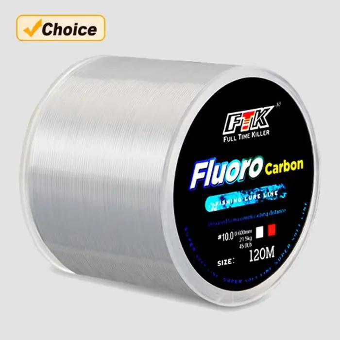 Ligne de Pêche Fluorocarbone 120M Traitement Spécial Nylon pour Eau Douce 0.2mm-0.6mm 45LB