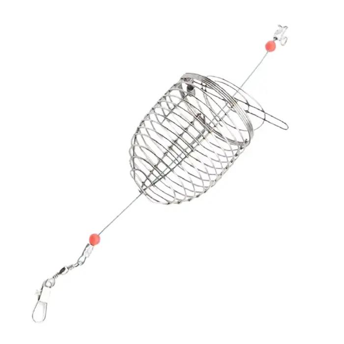 Lot de 5 cages à appâts pêche en acier inoxydable pour amorce feeder et leurres accessoires
