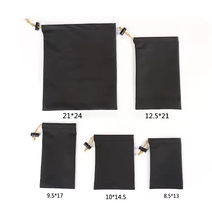 2 sacs étanches en cuir PU pour casque audio pêche avec cordon de serrage protection