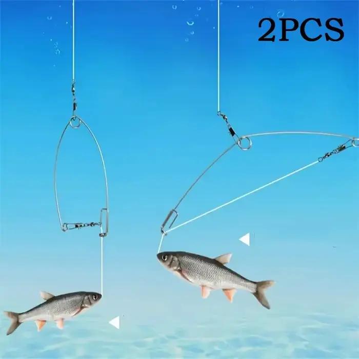 2 pièces God Hook Dispositif de Pêche Automatique avec Ressort de Déclenchement pour la Pêche en