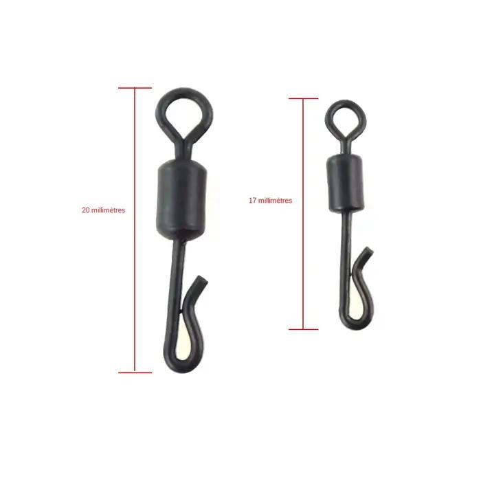 20 émerillons rapides en acier inox pour montage carpe - Accessoires terminal tackle AE007