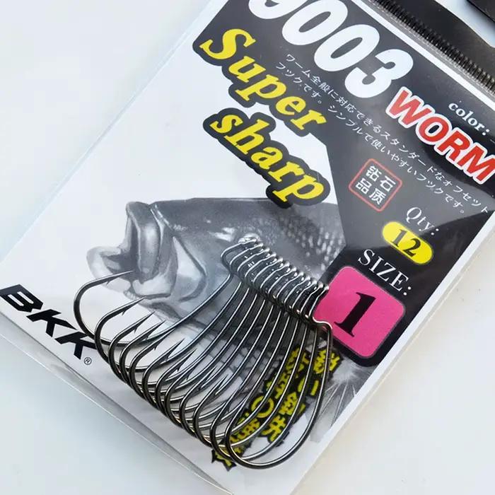 Hameçons offset Texan BKK 9003CD acier carbone premium - Pour truite et perche avec vers souples - Tailles #3-#5/0