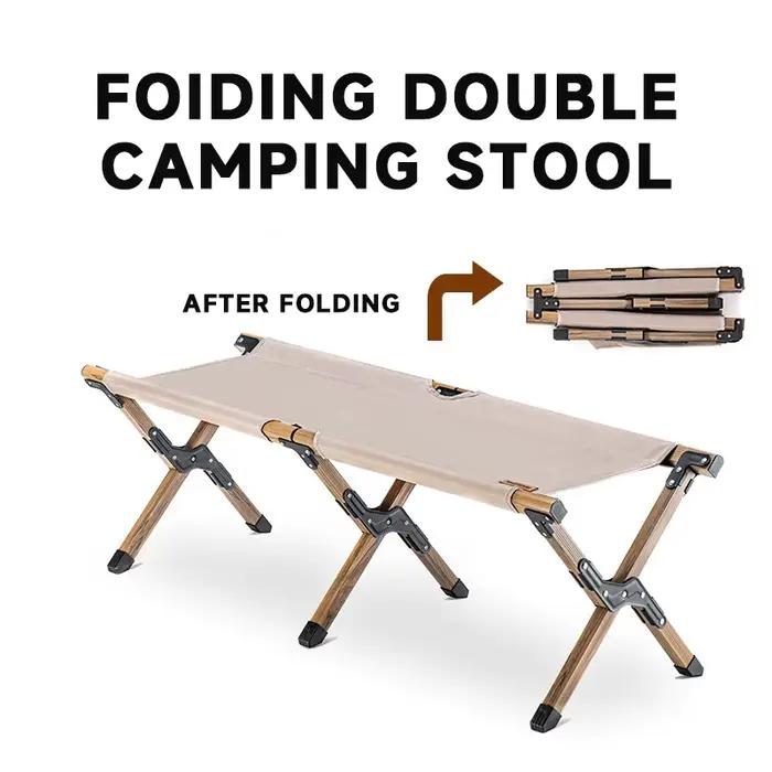 Tabouret pliant WESTTUNE pour camping et pêche - Siège double aluminium léger pour randonnée et jardin