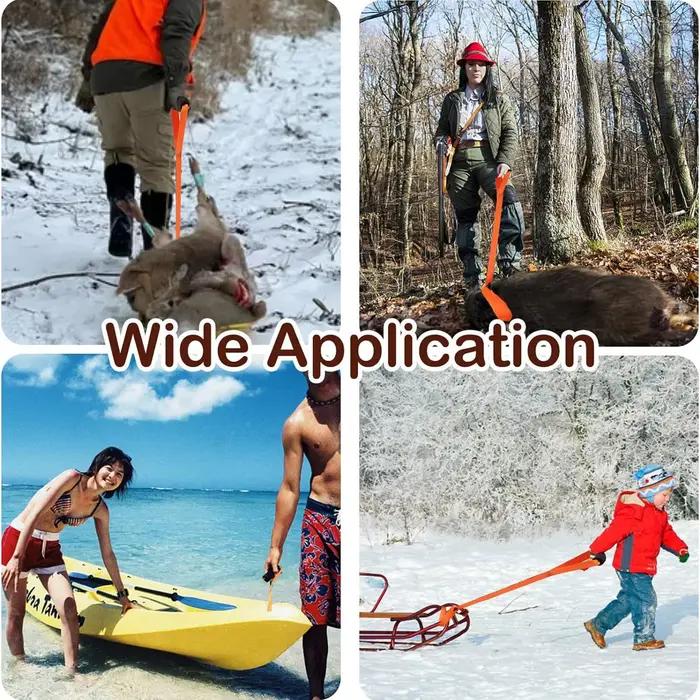 Corde de traction pliable pour cerf avec poignée - Accessoire chasse pêche multi-usage transport équipement