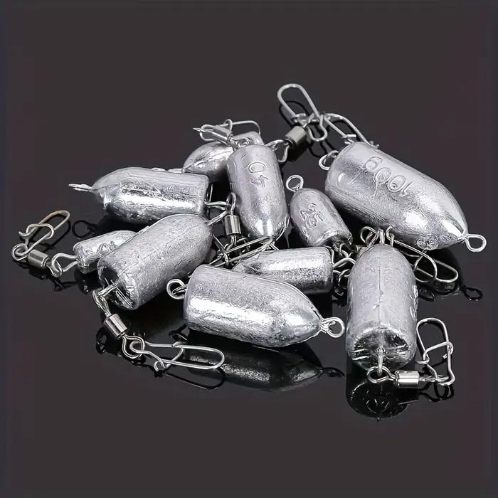 Plombs de pêche bass mer avec émerillon rapide - 5 pièces plombs bullet poids plongée 11 tailles au choix