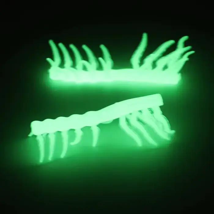 10 accessoires crevettes en bois luminescents pour leurres souples, appâts artificiels pêche nocturne