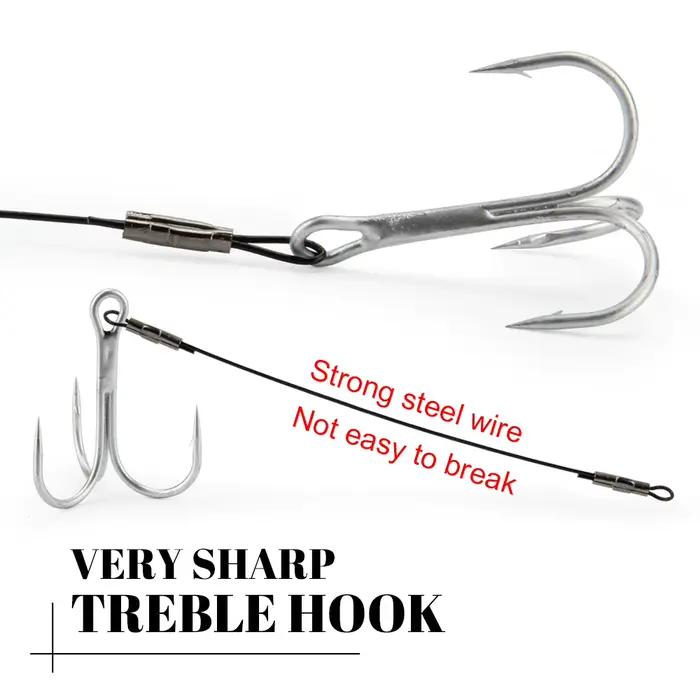 Hameçon treble stinger rig corkscrew - acier carbone pour pêche brochet et perche