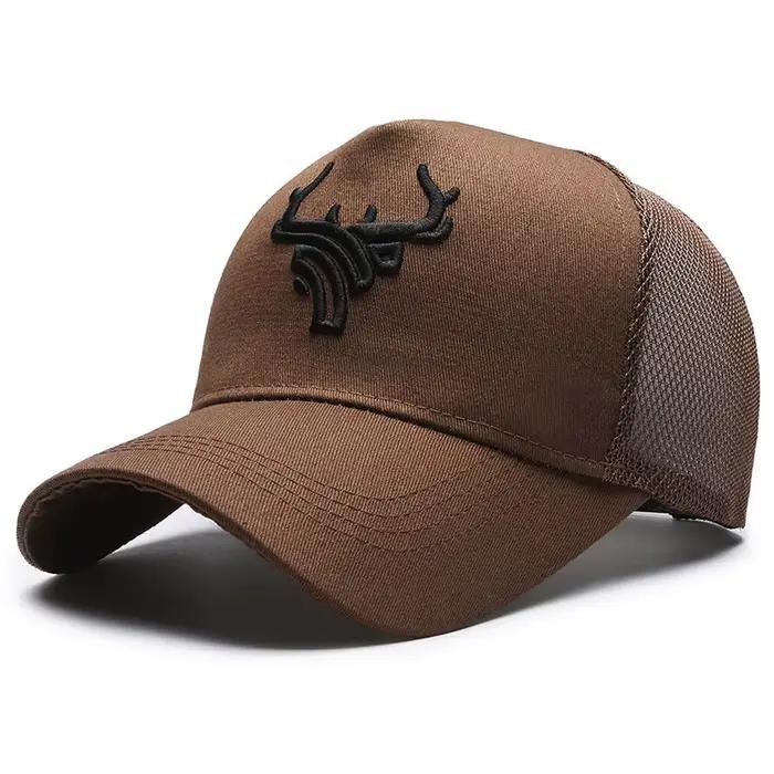 Casquette pêche broderie bois d'animaux ajustable protection UV été pêche en forêt