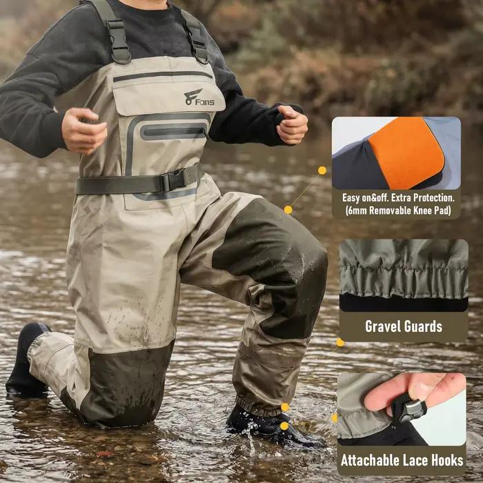Waders de pêche néoprène 3 couches homme et femme, imperméables respirants et légers pour chasse