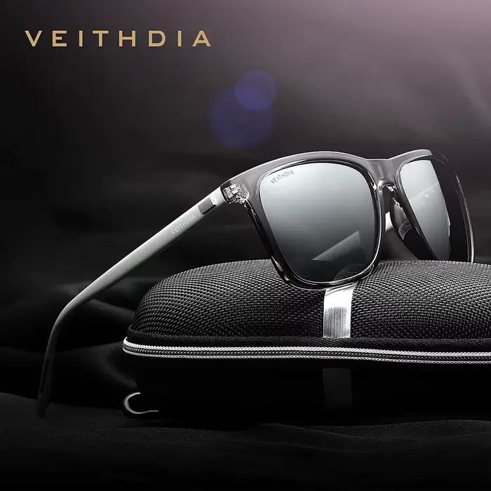 Lunettes de soleil polarisées VEITHDIA rétro pour pêche - Cadre aluminium+TR90 vintage