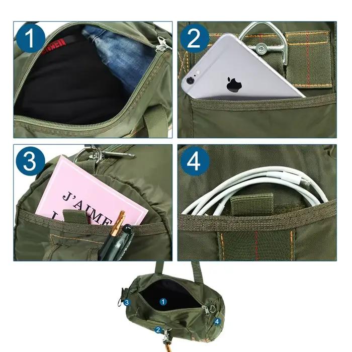 Sac Duffle LQARMY-DulParachute Nylon 1000D pour pêche et camping - Sac bandoulière étanche extérieur