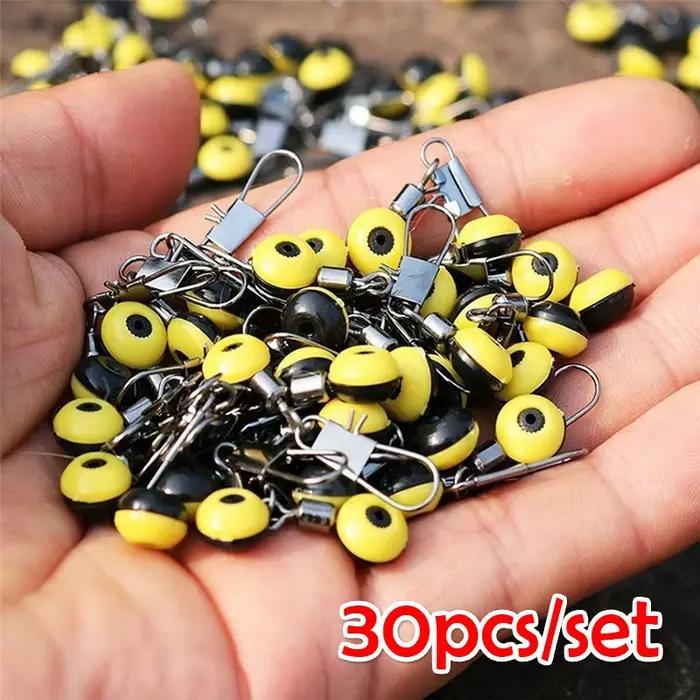 Nouveau set de 30 stops à frapper flotteur pêche mer, en plastique et métal, pour connexion des esches