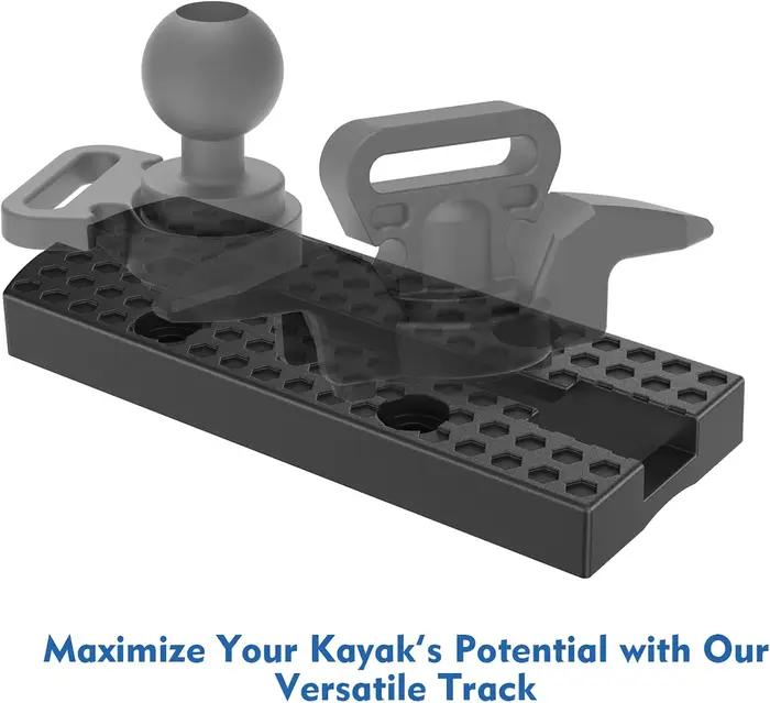 Rails bas profil pour kayak de pêche - 2 pièces avec surface antidérapante pour accessoires