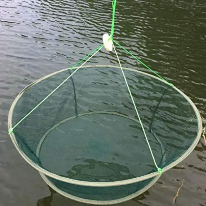 Filet de pêche pliable 80/100cm à large ouverture pour crevettes, anguilles, crabes et appâts - Piège de pêche polyvalent
