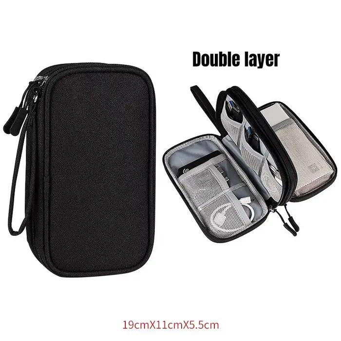 Grand organisateur de câbles de voyage - Pochette étanche portable pour câbles et électronique
