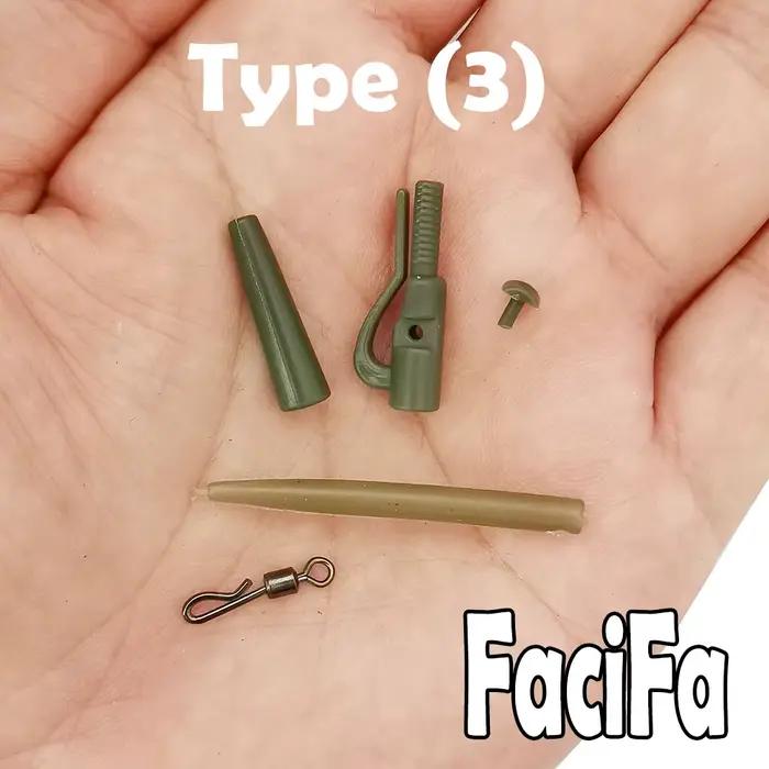 10 sets accessoires carpe avec lead clip, swivels anti-tangle et manchons caoutchouc pour montages