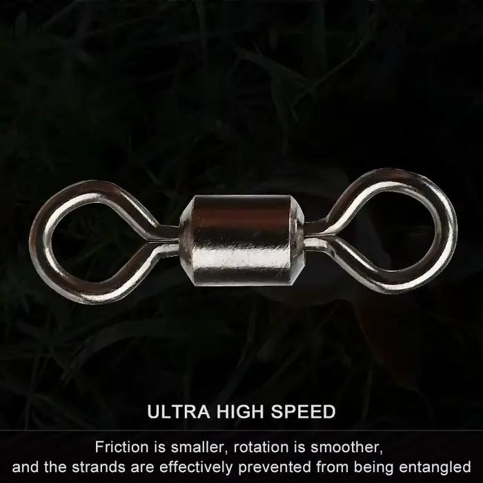 Meredith Fishing Swivel 50 pièces - Roulements à billes inoxydables pour connecteurs de pêche solides et durables
