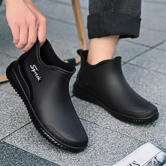 Bottes de pluie pêche hommes étanches antidérapantes confort travail camping chaussures de sécurité outdoor