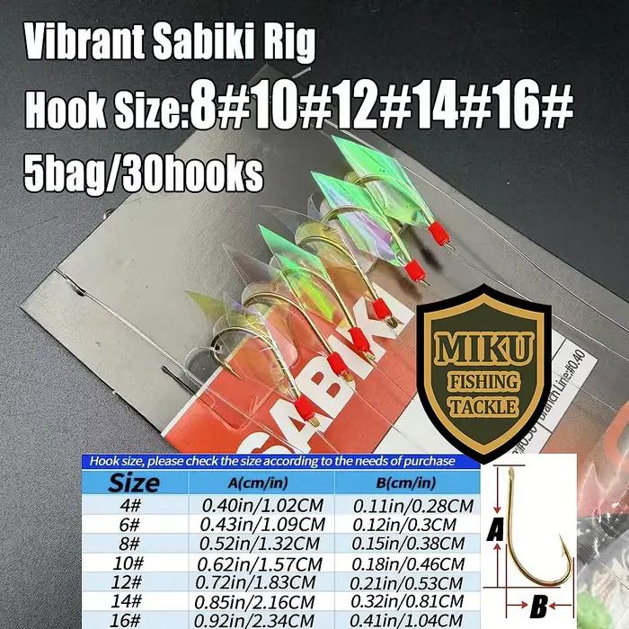 5 Pack Vibrant Sabiki Rig - Appâts lumineux colorés pour pêche au maquereau efficace en mer