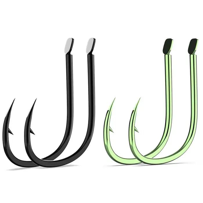 Hameçons rouges ISEAMA Japon 1#-10# pour carpe - 50 pièces acier haute teneur en carbone avec barbelures bleues