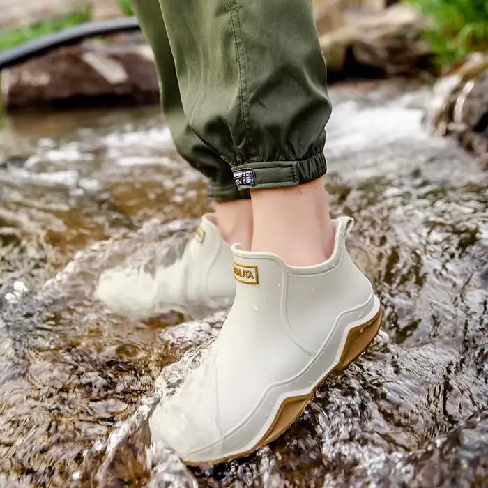 Bottes de pêche homme cheville imperméables antidérapantes résistantes pour pêche en rivière