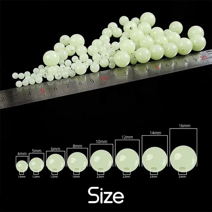 Perles lumineuses 4mm-6mm pour pêche de nuit - 100 billes fluorescentes pour montages