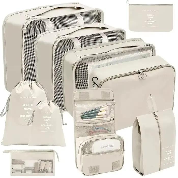 Set 7 sacs rangement voyage pêche cubes compression - Organisateur valise vêtements technique pêcheur
