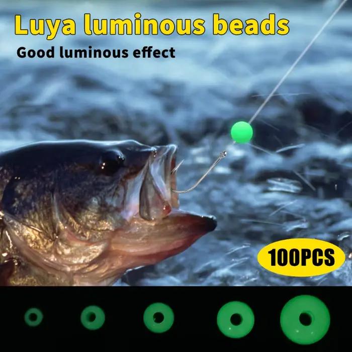 100 perles lumineuses 3mm-8mm pour pêche nocturne - Billes fluorescentes accessoires pêche