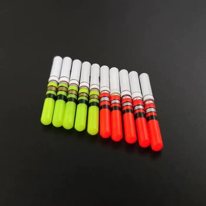 10 bâtons lumineux vert rouge pêche nocturne avec piles CR322 accessoire lumineux LED