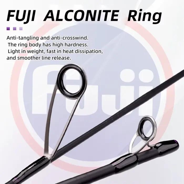 Canne télescopique FishingFans avec guides Fuji Alconite portable pour pêche nomade